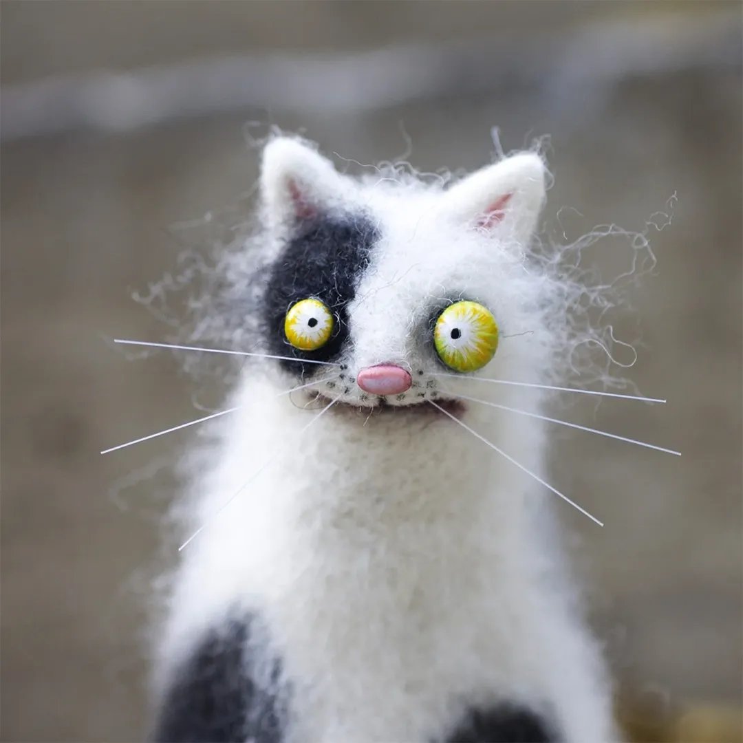 🔥Hot Sale 49% OFF🌟🐭👀Handmade Wool Felt Big-Eyed Panicked Weirdo — Quirky Plush Pal🧶